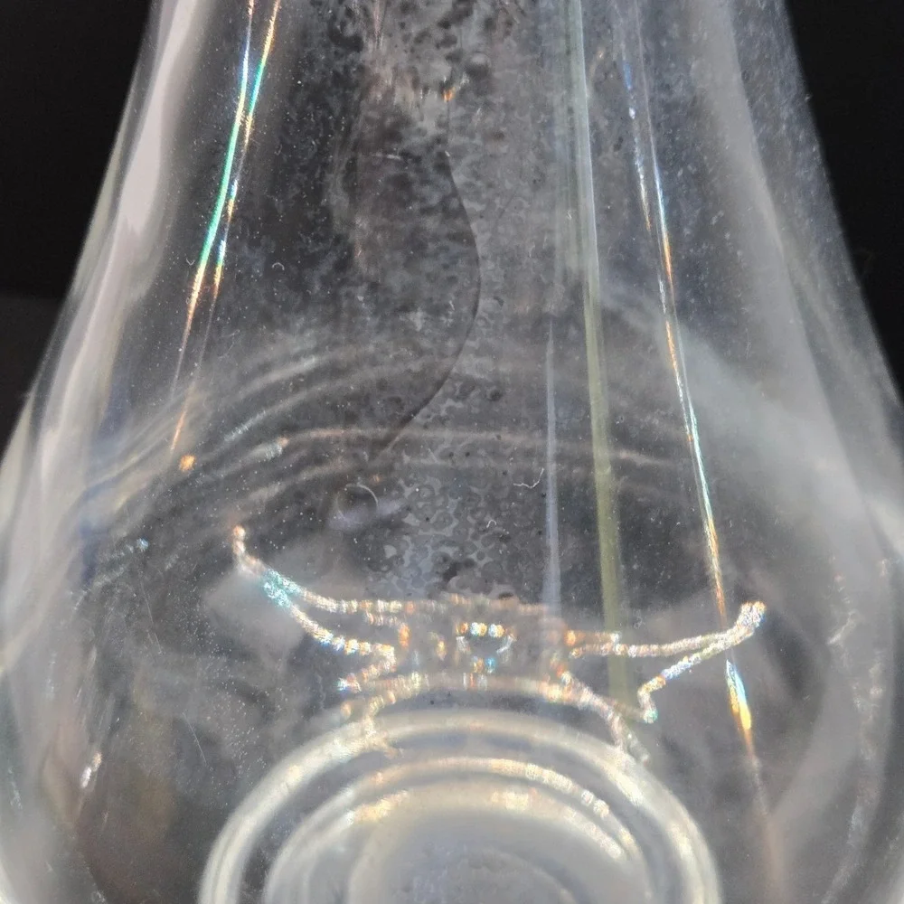 Stuart Crystal Air Twist Stopper Decanter Clear Glass Fluted Neck Vintage 15.5in